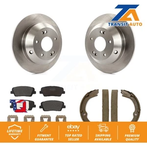 Disc Rotors Semi-Metallic Pads And Parking Brake Shoes Rear Kit For Kia Sorento - Picture 1 of 12