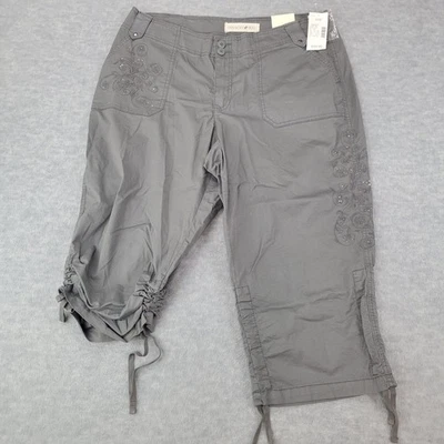 Fashion Bug Capri Pants Gray Cotton Blend Women's Size 16W NWT - Image 1 of 4