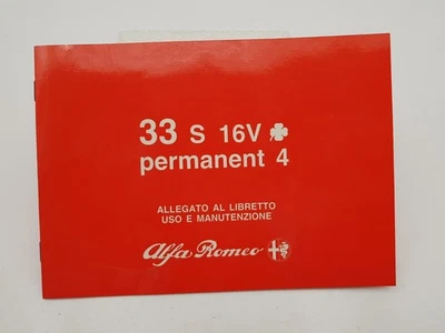 Allegato Manuale uso manutenzione Alfa Romeo Alfa 33 S 16V Permanent 4 no copia. - Immagine 1 di 4
