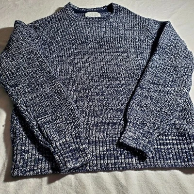 Suéter American Eagle Para Hombres Mármol Cuello Redondo Talla M Azul/Blanco Pesado Esquí Lodge Foto 1 de 4