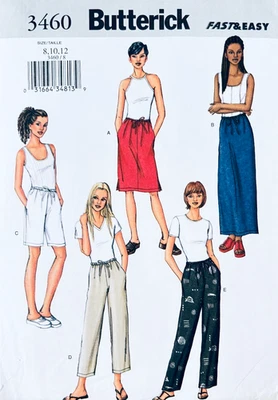FAST & EASY Butterick Sewing Pattern 3460 Misses Skirt & Pants Size 8 10 12 - Image 1 of 3