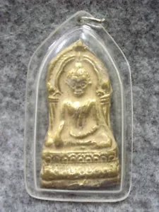 Phra Ayutthaya Buddha Gold Plate Talisman Pendant Antique Thai Buddhist Amulet - Picture 1 of 6