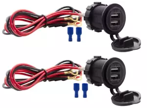 Dual USB Ladegerät Buchse Wasserdicht Steckdose 12 V/24 V 2,1a & 2,1a für Auto Boot - Bild 1 von 12