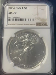 2004 American Silver American Eagle NGC MS-70 - Picture 1 of 2
