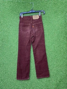 Levis Corduroy Pants Kids Size 12 Altered Vintage Orange Tab Distressed Maroon - Picture 1 of 11