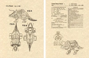 Transformers SLAG SLUG DINOBOT US Patent Kunstdruck READY TO FRAME Ohno 1984 G1 - Bild 1 von 1