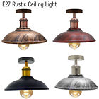 LEDSone Ceiling Light Retro Industrial Rustic Metal Lampshade E27 LED Flush Lamp