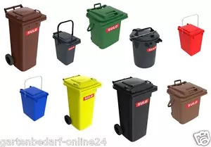 Sulo Mülltonnen 60L, 80L, 120L, in grau grün braun blau gelb rot grau-gelb - Bild 1 von 9