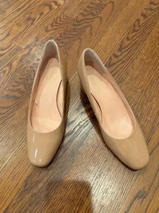 Kate Spade Neutral Patent Leather Shoes, Heels, Size 6 NICE - Picture 1 of 5