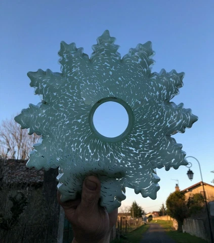 Pretty Antique French Art Deco Pale Green Swirl Frilly Lampshade Ceiling shade Cover