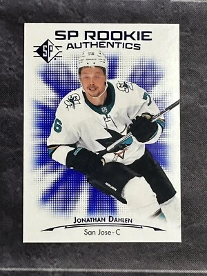 2021-22 Upper Deck SP Rookies Blue Parallel 112 Jonathan Dahlen San Jose Sharks - Image 1 of 2