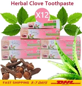 DHL Pack 12 Herbal Clove Whitening Toothpaste Anti-cavity Sensitive Gums Decay - Picture 1 of 15