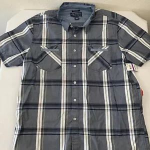 American Rag Herren Größe XXL neu mit Etikett Knopfleiste kariertes Hemd grau weiß beige $ 35 - Bild 1 von 7