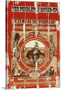 Pendleton Rodeo Let'er Buck Old West Poster or Canvas Wrap art Distressed art - Picture 1 of 3