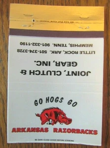 FOOTBALL MATCHBOOK COVER: ARKANSAS RAZORBACKS SCHEDULE (MEMPHIS LITTLE ROCK) -D9 - Picture 1 of 1