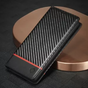 Funda tipo billetera delgada abatible de fibra de carbono para Google Pixel 7A/8A/9A/7/8/9 Pro XL - Imagen 1 de 13