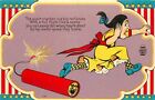 Postkarte C-1910 4. Juli Feuerwerkskörper indisches Mädchen patriotisch Comic Humor 23-5220