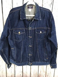 American Hero Jean Jacket Coat Zip Button Mens Size L (C1) - Picture 1 of 7