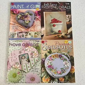 Lot of 4 Leisure Arts Decorative Acrylic Painting Instruction Pattern Books - Picture 1 of 3