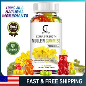 Mullein Leaf Gummies Extra Strength Antioxidants Lung Health Immune Support US - Picture 1 of 12