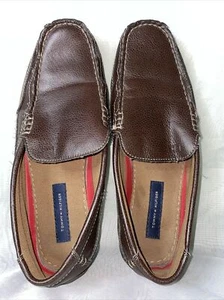 Tommy Hilfiger Loafers Mens Brown Size 10/43 Leather Slip On Kenny Shoes - Picture 1 of 6