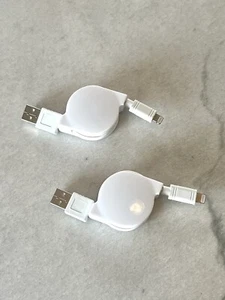 Two Retractable USB to 8-pin Cable 3 Feet - Picture 1 of 3