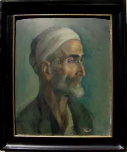 ORIENTALIST, ÖLGEMÄLDE SIGN. SAIB, PORTRAIT 3. AUGE, AUGE DER INTUITION ESOTERIK - Bild 1 von 9