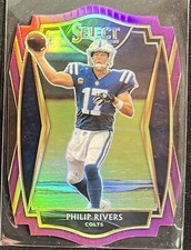 Philip Rivers 2020 Panini Select Premier Level Purple Prizm Die Cut #129
