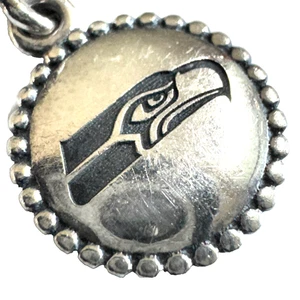 Pandora Sterling Silver Engraved Seattle Seahawks NFL Logo Dangle USB791169-G128 - Picture 1 of 7