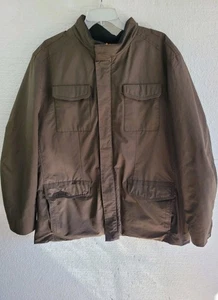 VTG Tommy Bahama Men's XL Field Jacket Full Zip Hooded Fleece Lined Soft Shell - Picture 1 of 18