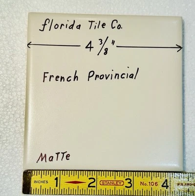 1 pc. Azulejo de cerámica mate: Provincial francés 4-3/8" por florida Co. NUEVO stock antiguo Foto 1 de 4