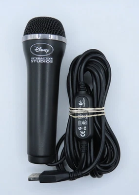 Micrófono negro con cable USB para juegos de karaoke Disney Interactive Studios Foto 1 de 4