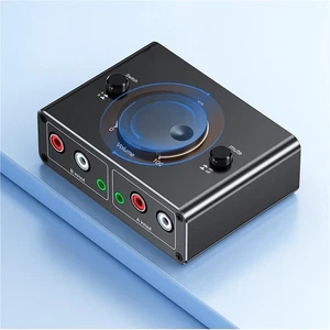 Mini conmutador de audio para teléfonos celulares, computadoras portátiles 3,5 mm RCA interruptor adaptador de audio - Imagen 1 de 7