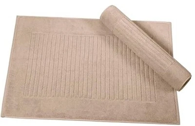  CTT - 2 Piece Bathroom Rugs Set, 100% Cotton Bath Mats, Comfy & Almond Beige - Image 1 of 4