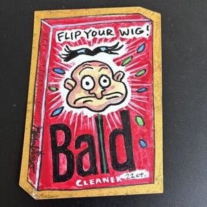 2013 Topps Wacky Packages ANS 11 SAM GAMBINO Full Color Shaped Sketch BALD 1/1 - Picture 1 of 2