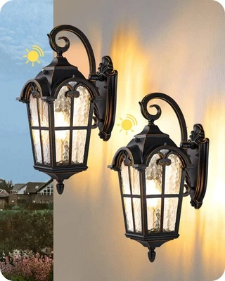 EDISHINE Dusk to Dawn Outdoor Wall Light, Roman Large Size Exterior Lantern - Image 1 of 4