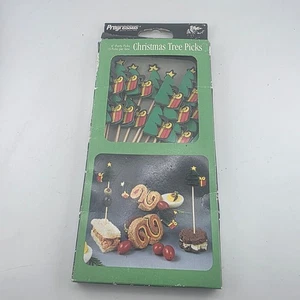 Progressus Weihnachtsbaum Picks Party Vorspeise 15 Plektren Neu im Karton Vintage - Bild 1 von 5