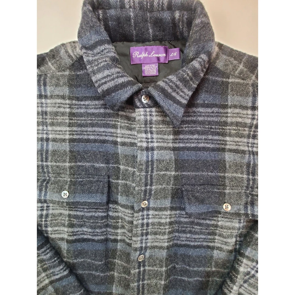 Sobrecamisa Ralph Lauren Etiqueta Púrpura Cachemira Italia L Franela de Lujo Foto 1 de 4