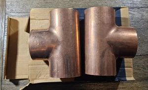 2 Streamline Mueller Rame Saldatore Giunto Tee # W 40152, Tee 3" C x C x C Tubo - Foto 1 di 3