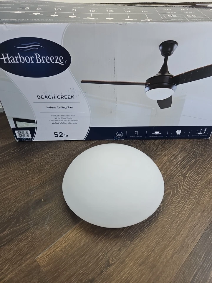 Harbor Breeze Beach Creek Ceiling Fan Replacement Part - Glass Globe - Image 1 of 4