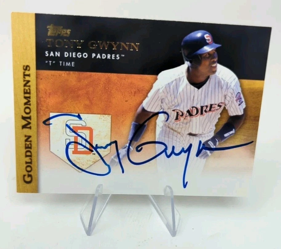 2012 Topps Golden Moments 托尼·格温签名卡签名亲笔签名名人堂教士 — 第 1/4 张图片