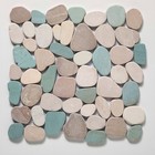 Cruz Bay Studio XS3PGWT Sliced Pebble - 11" x 11" Pebble and Rock - Green / Tan