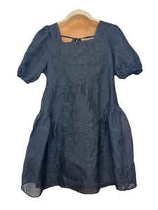 GB Girls Black Dress Sz 14 Puff Sleeve Kid Core Twee Goblincore Party Whimsigoth - Picture 1 of 8