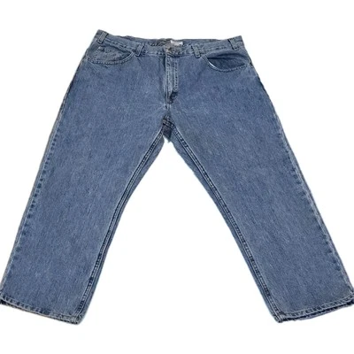 Pantalones de mezclilla para hombre St Johns Bay de ajuste fácil medio lavado con ácido azul talla 38x29 Foto 1 de 4