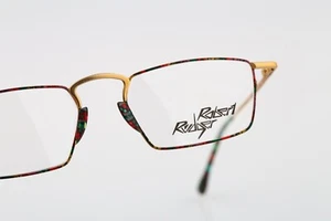 Robert Rudger 1030 145 39, 90s colorful and gold rectangle glasses frames NOS - Picture 1 of 10