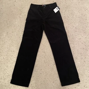 Chaps Boys Black Pants Size 16 Flat Front Corduroy, NWT - Picture 1 of 4