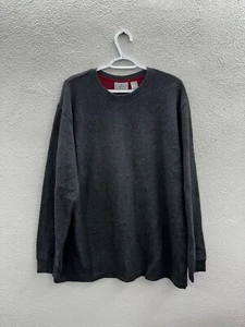 Farah Mens Sweater Size Large Gray Ribbed Long Sleeve - Picture 1 of 11