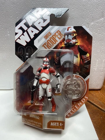 2007 30th Anniversary Star Wars Hasbro SHOCK TROOPER Action Figure w/ Coin NEW Cover