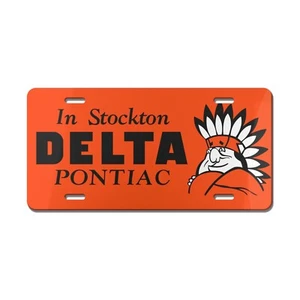 Delta Pontiac Dealer License Plate Orange - Picture 1 of 1