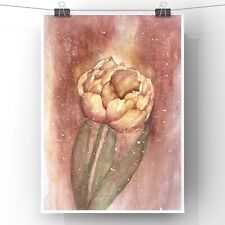 Original watercolor painting "Orange tulip” $40 free shipping decor art
